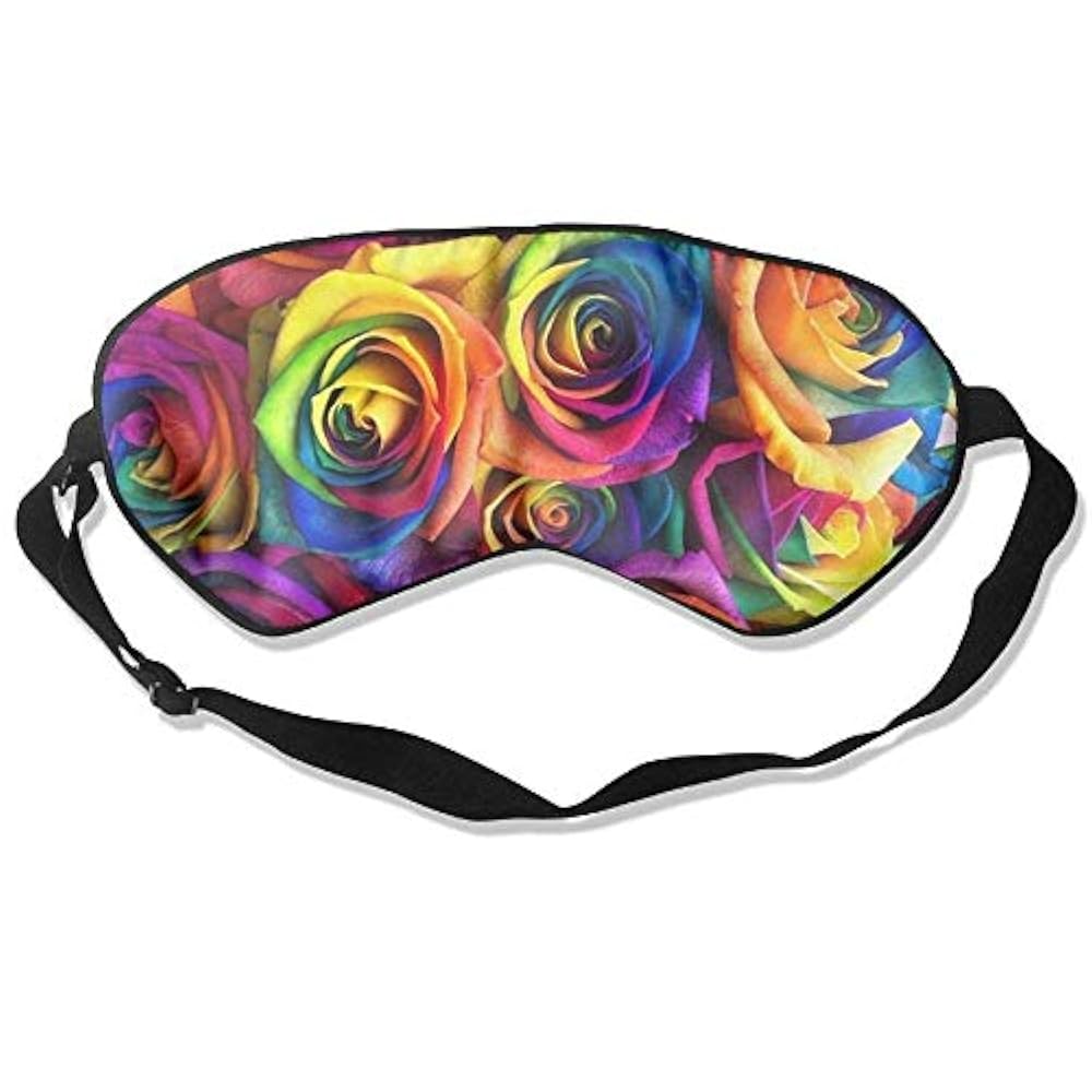 Sleep Mask Rainbow Roses Unisex Sleep Silkworm Eye Mask