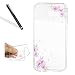 Produktbild Silikon Hülle für Galaxy A5 2017,Cover für Samsung Galaxy A5 2017,Leeook Kratzfeste Scratch-Resistant Hülle TPU Case Schutzhülle Silikon Crystal Kirstall Clear Case Durchsichtig Schön Rosa Blossom Blumen Malerei Muster Transparent Weichem Silikon Schutzhülle Handy Gürtel Tasche Schutzhülle Hülle Case Cover Abdeckung Etui TPU Bumper Schale für Galaxy A5 2017 + 1 x Schwarz Eingabestift-Rosa Blossom Blumen
