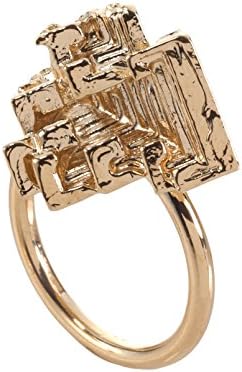 Noritamy Half Metal Gold Plated Cast Bismuth Element Medium Ring - Size H