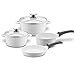 Produktbild Berndes Vario Click Induction White Topfset 4 teilig - 2 x Kochtopf mit Glasdeckel 20 cm & 24 cm + Stieltopf 16 cm + Bratpfanne 24 cm aus Aluguss - Keramikversiegelt mit Induktion