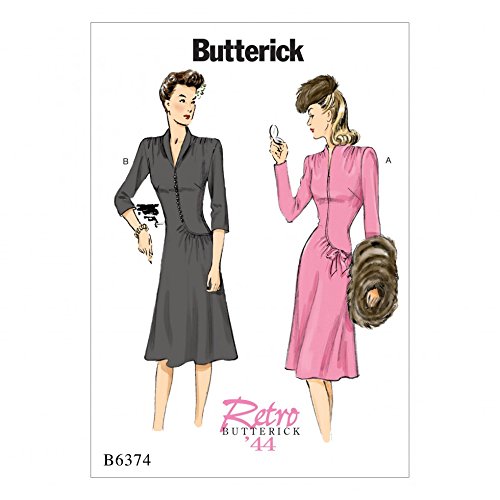 Butterick pour Femme Couture Pattern6374 col de Cygne ou col châle Style Vintage Robes