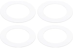 PATIKIL Goof Rings Inner Diameter 2.4", Outer Diameter 3.58", 4 Pcs Metal Goof Rings Cover Recessed Light Trim for Ceiling Wall Fixtures Can Lighting Down Light LED, Matte Finish White
