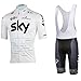 Produktbild Radtrikots - Quick-Dry Atmungsaktive Kurzarm-Bike-Uniform Mit 3D Gel Pad Bib Shorts Für Pro Fahrrad-Bekleidung,White,M