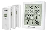 Bresser Temeo Hygro Quadro - Thermohygromètre pour 4 points de mesure, blanc