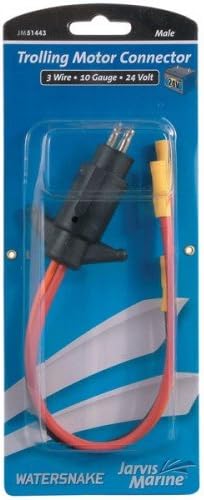 JARVIS WALKER MARINE TROLLING MOTOR ELECTRIC OUTBOARD CONNECTOR MALE 3-WIRE 24V