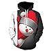Produktbild Riou Weihnachten Paar Hoodie 3D-Druck Pullover Kapuzenpullover Outfits Xmas Hooded Sweatshirt Tops Familie mit Kapuze Langarm Kleidung Für Herren und Damen (XL, Schwarz E)