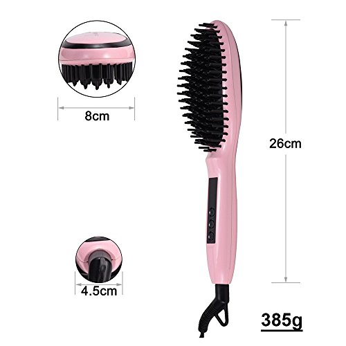Limerence Haarglätter Bürste 2-in-1, einstellbare Temperatur, Auto-Lock, Verbrühschutz (Roségold) - 3
