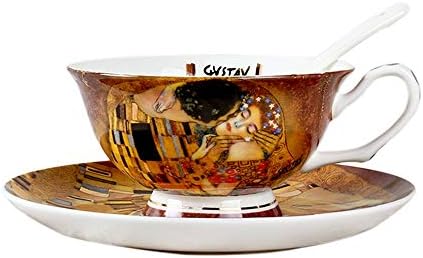 FUXIAOCHEN Creative Bone China Coffee Cup Suit Simple Afternoon Tea Cup Paintings