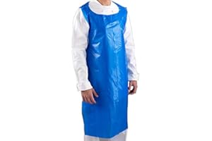 REAL ACCESSORIES Premium Quality 100 Pack Blue Disposable Aprons | Medical Grade PPE Apron Gowns - Perfect for Everyday USE for Shops, Work Place, Hair Dressers, Hospital Clinics ONE SIZE FITS ALL