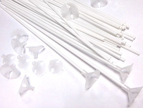 1 Pack. a' 50 Stück 'Ballonstaebe', groß, Kunststoff, weiß