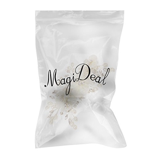 MagiDeal Kristall Haarclips – Perlen Haarklammer – Blumen Haarspangen – Braut Kopfstück – Hochzeit Haarschmuck - 2