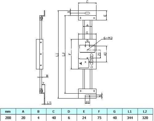 Digitales Lineal , linear Messgerät 200 mm Messschieber - 3