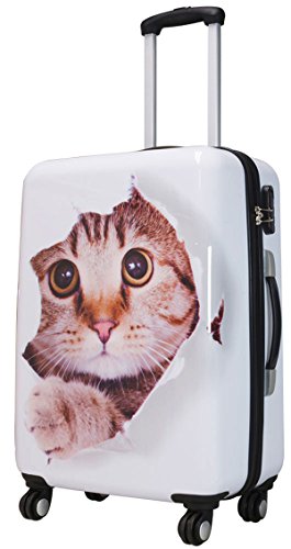 Preisvergleich Produktbild Koffer L Katze Tier 64x44x27cm Hartschale Reisekoffer Trolley Case Bowatex