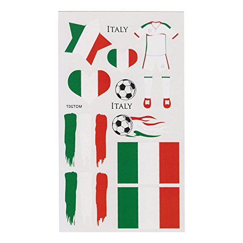 LIHAO Fan-Schminke Italien für EM 2017 Flagge Tätowierungen Fußball Weltmeisterschaft (4 Stk.)