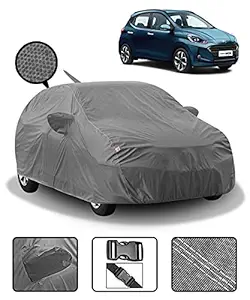 Fabtec Car Body Cover for Hyundai Grand i10 Nios with Mirror & Antenna Pockets (Heavy Duty, Full Sized, Triple Stitched, Grey)