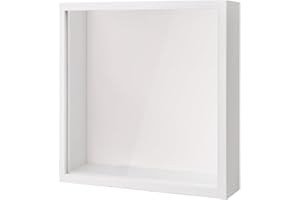 Daelesr Marcos con Profundidad, Marco de Fotos de Caja de Sombra 3D para Mesa y Pared, Marcos para Cuadros 3D, Cuadro Vitrina para Medalla Recuerdo Flor Manualidades (22x22cm, Blanco)