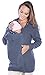 Mija - Maternity Polar warm fleece Hoodie / Pullover for two / for Baby Carriers 3073A (16, Grey)