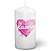 Produktbild Kerze mit Namen Luana - Fotokerze mit Design Painted Heart - romantische Wachskerze, Taufkerze, Hochzeitskerze, Stumpenkerze