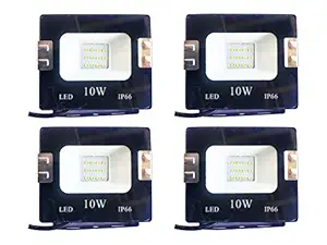 10 watt LED Slim/Thin IP66 IP6667 Pure Cool White Outdoor Waterproof Flood -Pack of 4