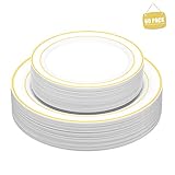 🍒 Un kit completo: este juego contiene todo lo que necesita para servir a 30 personas, platos de cena de 30 x 26 cm y 30 platos de ensalada / postre de 19 cm.