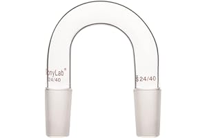 stonylab Vidrio Adaptador de Entrada, Borosilicato Vidrio U-Forma Laboratorio Adaptador de Vacío/Gas Inerte con 24/40 Junta Interior Cónica Estándar