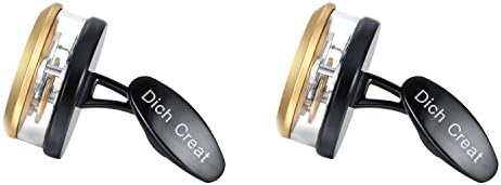 Dich Creat Unisex Matte Black Stainless Steel Open Side Cage Black/Gold PVD Contract Color Tourbillon Cufflinks