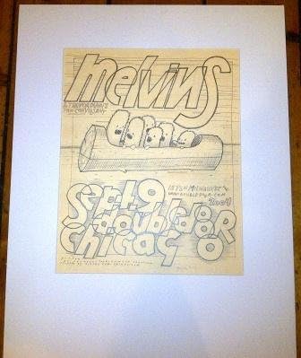 Melvins 09/09/04 Chicago Original Drawing Limited Edition contemporary art drawings Silkscreen by Jay Ryan Original Signed and Numbered Bird Machine Prints, 00s