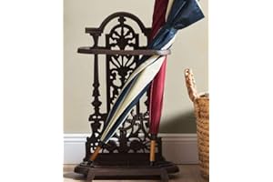 MARCO PAUL INTERIORS Marco Paul Schirmständer, antiker Stil, Gusseisen, Regenschirmständer, Flur, Aufbewahrung, strapazierfähig, freistehend, brauner Stockständer, kunstvolle Heimdekoration, Innen- und Außenbereich