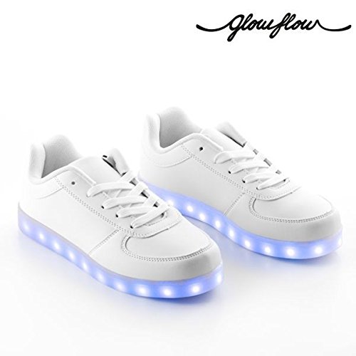 Preisvergleich Produktbild Bitblin Glow Flow Turnschuhe mit LED, Unisex Erwachsene 38 weiß