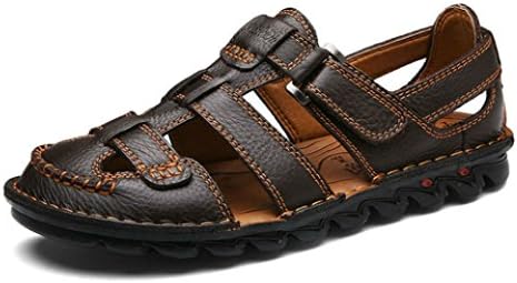 Men's Leather Sandals Beach Shoes for Men Sandals Shoes Size 6-12(2 Colors)