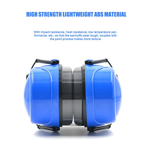 Toennesen Sicherheit Kapselgehörschützer Gehörschutz Ohrenschützer SNR 36db Ear Muffs Erwachsene für Schießen Konzert Feuerwerk mit verstellbarer Kopfbügel,faltbarem Design Blau - 5