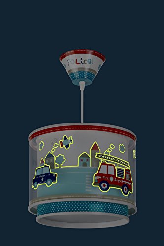 Dalber 60612 Police Hängelampe, Plastik, blau, 26.5 x 26.5 x 21 cm - 4
