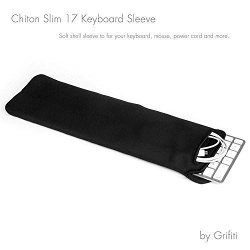 Grifiti Chiton Slim 17 Neopren-Hülle, 14 cm x 44 cm, für kabelgebundene Apple-Tastaturen, Logitech, Genius, HP, Anker und andere 43 cm (17 Zoll) große Slim-Tastaturen mit Ziffernblock, mit Maus-Fach - 5