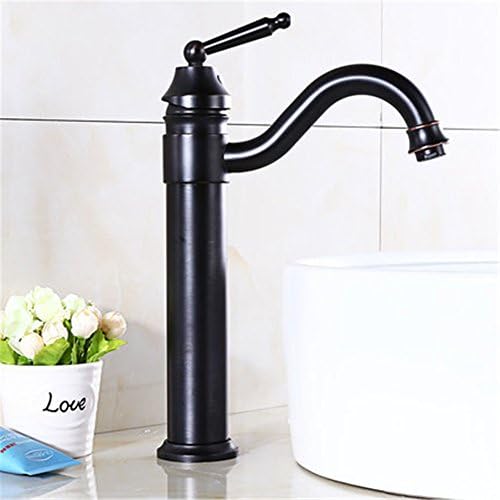 European black bronze basin faucet copper rotating hot and cold faucet bathroom antique single hole faucet Bathroom Basin Mixer Tap Sink Taps Basin Tap Bathroom Sink Mixer Faucet Mixer Basin Taps Taps For Bathroom Sink