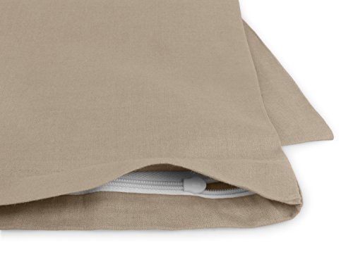 Renforcé-Kissenbezüge im Doppelpack – 100% Baumwolle – schlicht und edel im Design, in 8 Uni-Farben, 40 x 80 cm, cappuccino - 5