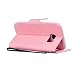 Samsung Galaxy S7 Edge Strap Lanyard Case,Samsung Galaxy S7 Edge Flip Leather Case,Herzzer BookStyle Elegant Synthetic [Feather Pattern] Folio Wallet Case Shell Holster Credit Card Slots Holder Stand Function Magnet Closure Anti-Drops Dustproof Protective Shell Phone Case Mobile Cover Protect Skin for Samsung Galaxy S7 Edge + 1 x Pink Cellphone Kickstand + 1 x Pink Stylus Pen - Pink