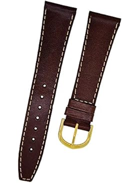 FORTIS Swiss Uhrenarmband LEDER Braun mit beiger Naht 20mm gold 8801