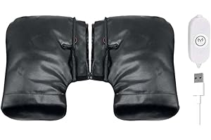 Fiorky Manchons de Guidon Chauffants pour Moto Gants de Guidon Chauffants électriques étanches 3 Niveaux de réglage Chargement USB pour vélo VTT Moto Scooter