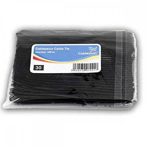 Cablesson wiederverwendbare abnehmbare Klettverschluss Nylon Kabelbinder - Paket mit 20 schwarz - Macht Ordnung in Ihrem Kabelsalat