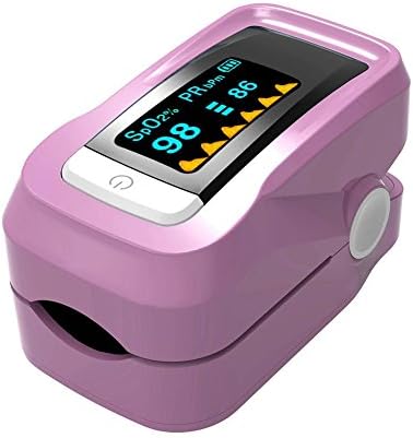 Hmhope Portable Pulse Oximeter Fingertip Oxygen Saturation Monitor Color OLED Display for Home Hospital Use (Not Include Battery) , Pink