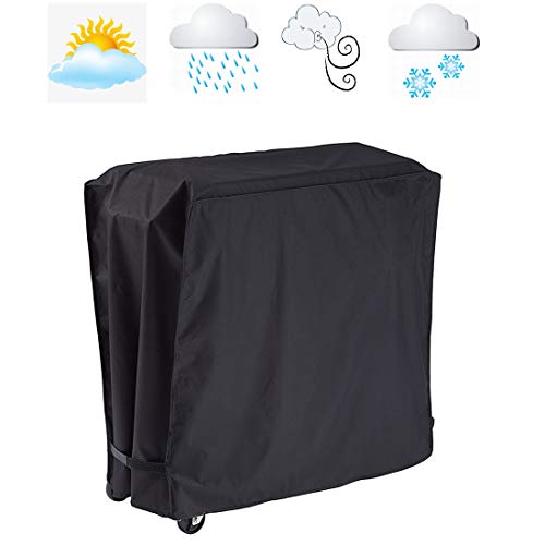 ELR Cooler Cover，Cooler Cart Cover, Universal Waterproof Rolling Cooler Patio Cooler Cover Protection for Outdoor Beverage Cart Rolling Ice Chest Party Cooler Black