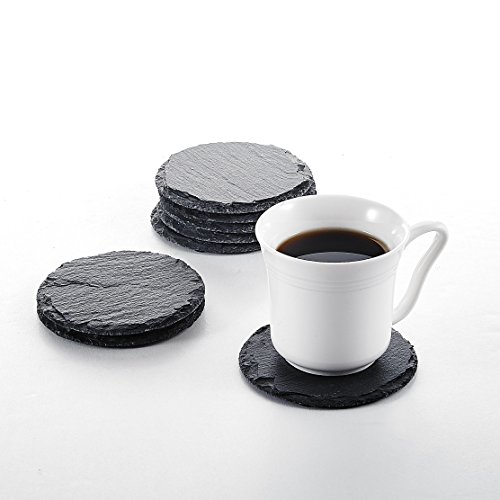 Malacasa, Serie Nature.Slate, 16-tlg. Set Schieferplatte Schiefer Untersetzer 4 Zoll / 10*10*0,5 cm Glasuntersetzer - 3