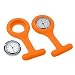 Sonline Nurses Brooch Silicone Rubber Tunic Fob Watch Orange