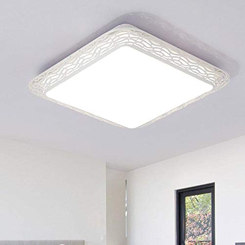 Preisvergleich Produktbild YHY 36W LED Deckenleuchte Modern Einfache Rechteckigen Deckenlampe Weiß Acryl Lampenschirm Creative Wohnzimmer Esszimmer Schlafzimmer Studie Deckenleuchte Fernbedienung (3000K-6000K Dimmbar) L50cm