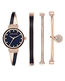 Anne Klein Damenuhr Analog Quarz mit Metallarmband AK/N2716RNST in der Farbkombination blau/Gold