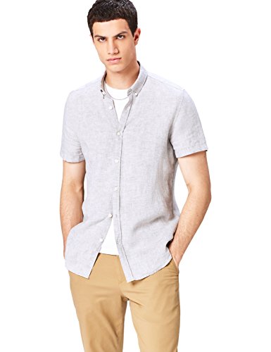 Men's Linen Short Sleeve Slim Fit Shirt