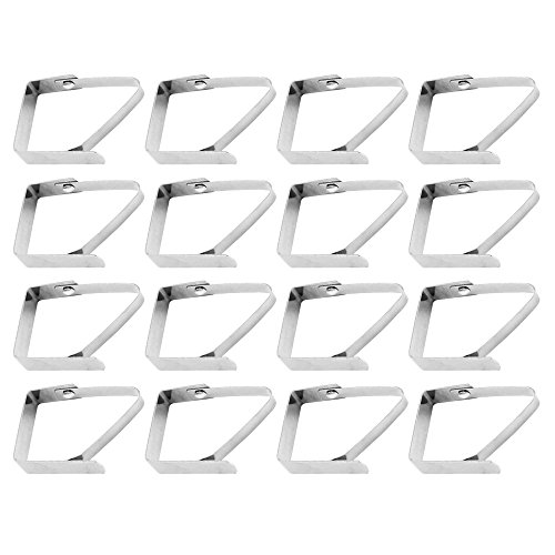 COM-FOUR® 16 Stück Tischtuchklammern aus Edelstahl