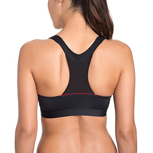 SYROKAN Damen Reißverschluss Sports BH – Ringerrücken Active Top Zipped BH - 2