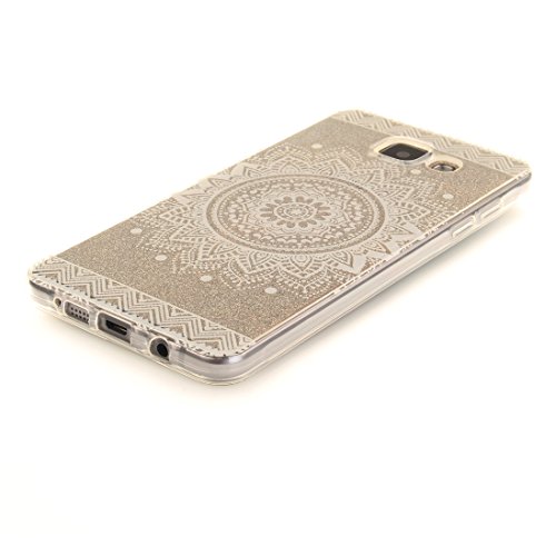 Funda Samsung Galaxy A5 2016 SM-A510F Wanxida Funda de Silicona TPU Carcasa Transparente Clara Soft Clear Case Cover Funda Blanda Delgada Carcasa Suave Ligera Caja Anti Rasgu  os Anti Choque Funda protectora con Dise  o   nico - Flor Blanca de Mandala