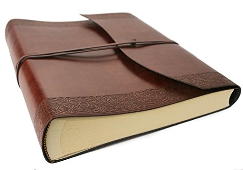 Maya Large Ge�tzt Handgefertigt mit Einband aus recyceltem Leder Fotoalbum, klassisch Pages (30cm x 24cm x 6cm)